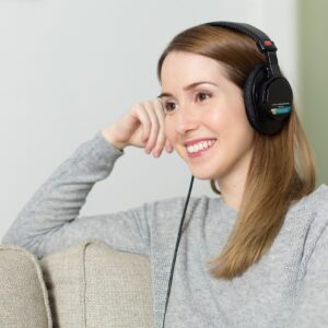 woman, girl, headphones